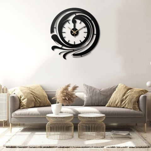 Modern Black Metal Wall Clock