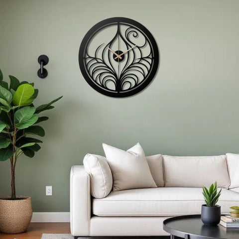 Elegant Art Nouveau Metal Wall Clock