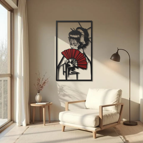 Geisha Girl Metal Wall Art