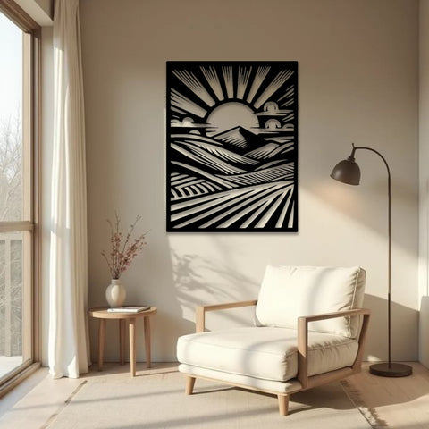 Monochromatic Sunrise Metal Wall Art
