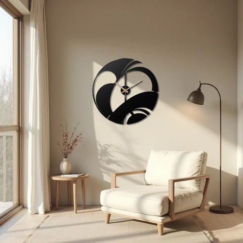 Modern Art Deco Metal Wall Clock