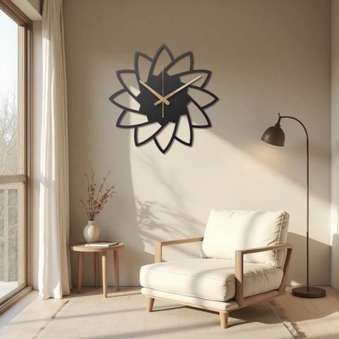 Lotus Flower Metal Wall Clock