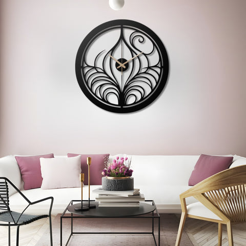 Elegant Art Nouveau Metal Wall Clock