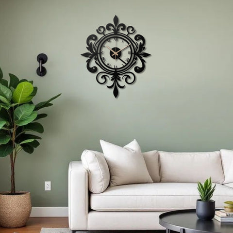 Elegant Vintage Metal Wall Clock