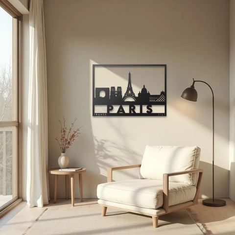 Paris City Metal Wall Art Decor