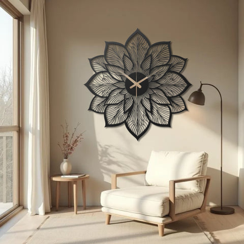 Cool Sunflower Metal Wall Clock for Farmhouse