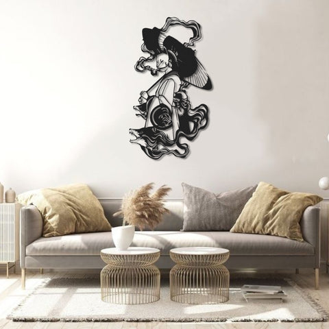 Mystic Kitsune Geisha Metal Wall Art