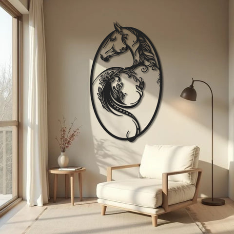 Elegant Horse Metal Wall Art