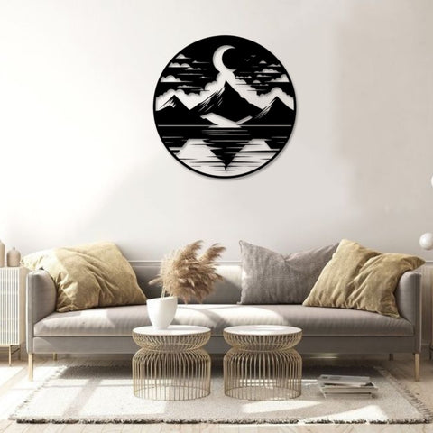 Mountain Lake Scenery Metal Wall Art