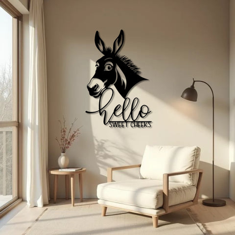 Hello Sweet Cheeks Bathroom Metal Wall Art