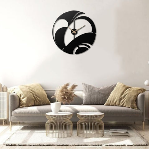 Modern Art Deco Metal Wall Clock