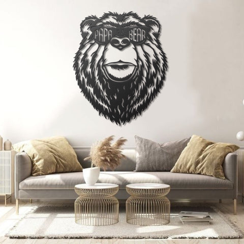 Black Bear Metal Wall Art Decor