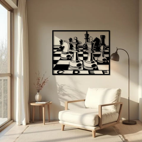 Chess Board Metal Wall Art Decor