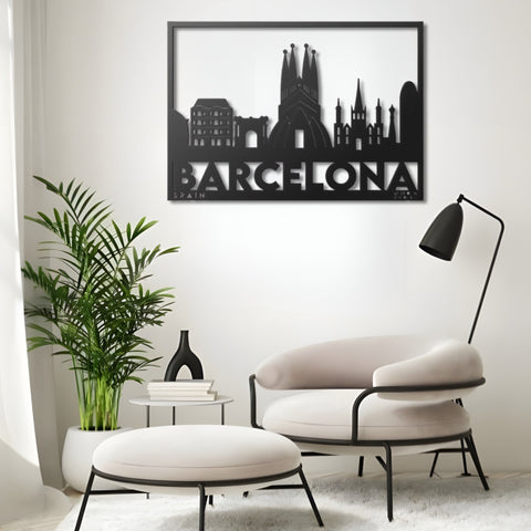 Barcelona City Metal Wall Art Decor