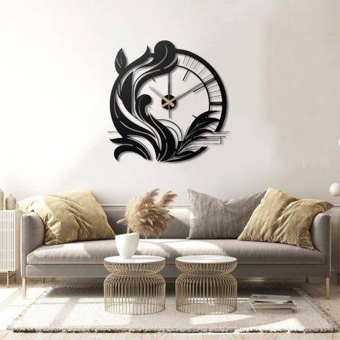 Art Nouveau Floral Metal Wall Clock