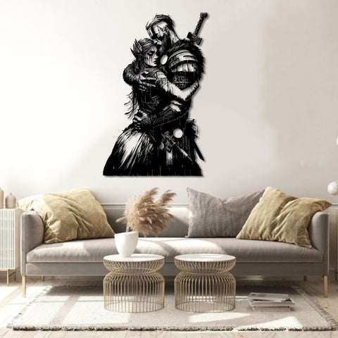 Warrior's Embrace Viking Metal Wall Art