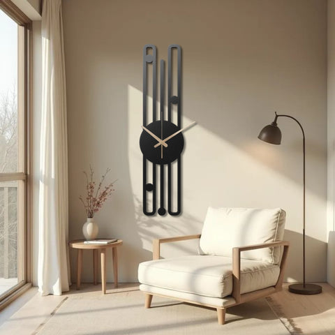 Modern Design Long Metal Wall Clock
