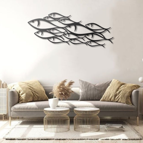Fish Family Metal Wall Art Decor