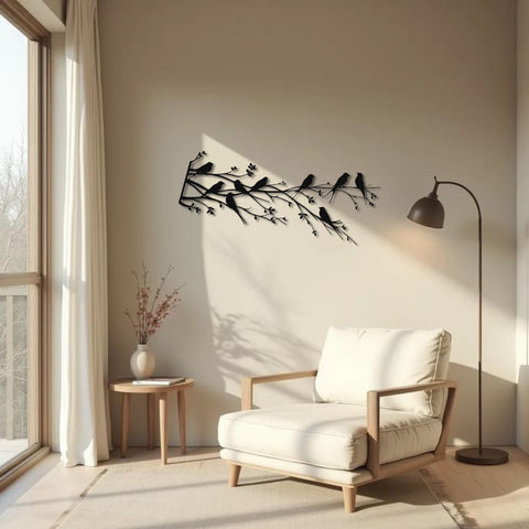 Birds Life in Nature Metal Wall Art