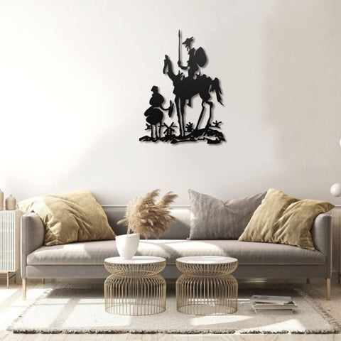 Don Quixote and Sancho Panza Metal Wall Art Decor