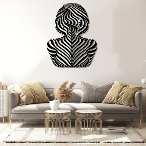 Woman Body Illusion Metal Wall Art