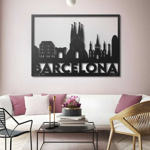 Barcelona City Metal Wall Art Decor