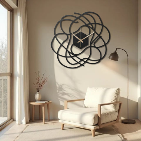 Big Minimalist Metal Wall Clock for Living Room