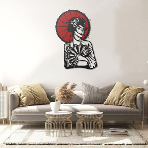 Japanese Geisha Metal Wall Art