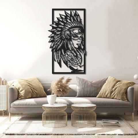 Apache Woman Metal Wall Art
