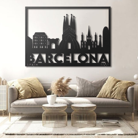 Barcelona City Metal Wall Art Decor