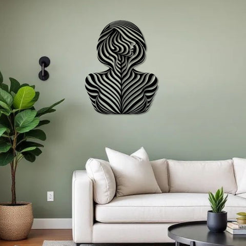 Woman Body Illusion Metal Wall Art