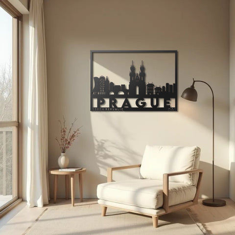 Prague City Metal Wall Art Decor