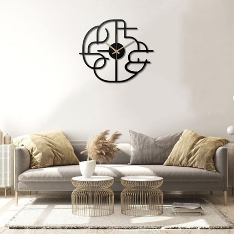Modern Abstract Geometric Metal Wall Clock Contemporary Art Decor