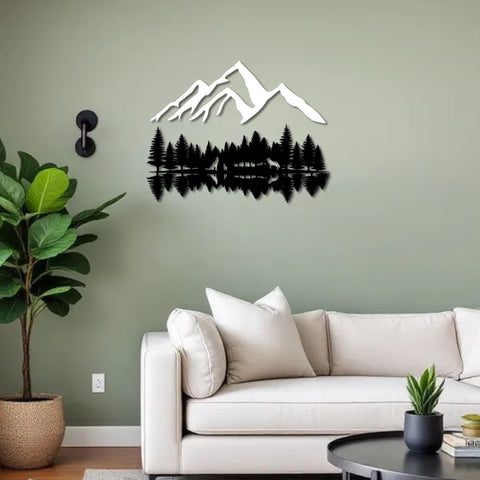 Wolf Family in Forest Metal Wall Art