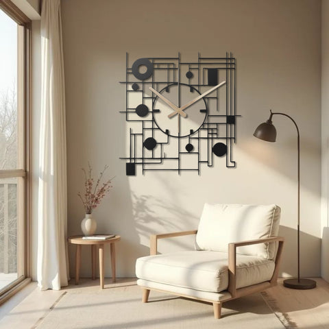Mid Century Modern Metal Wall Clock