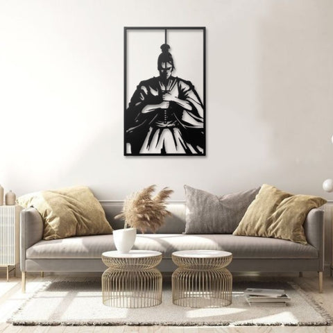 Japanese Samurai Warrior Metal Wall Art
