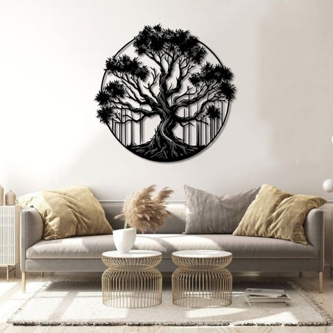 Stunning Circular Tree Metal Wall Art