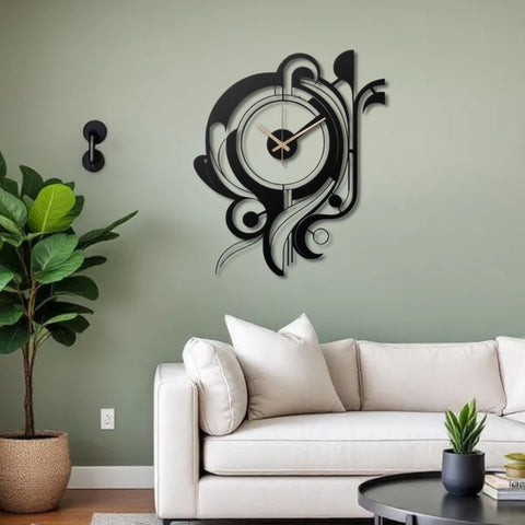 Art Deco Inspired Metal Wall Clock