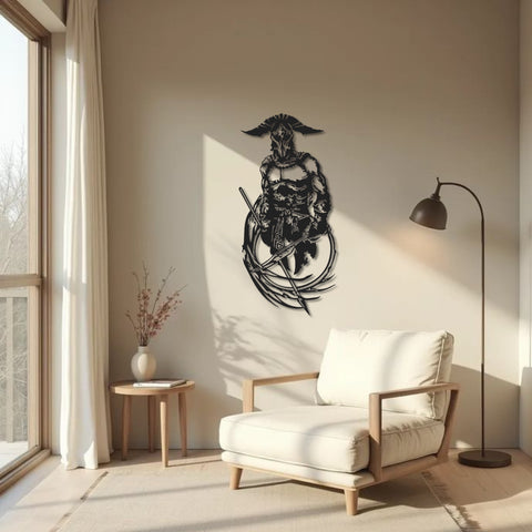 Spartan Warrior Metal Wall Art
