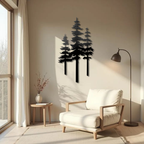 Pine Tree Forest Metal Wall Art