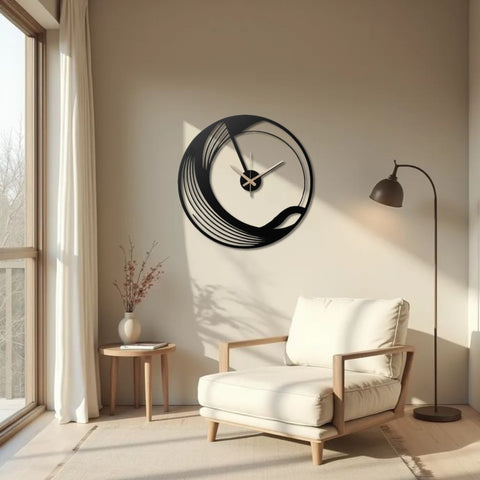 Minimalist Geometric Metal Wall Clock