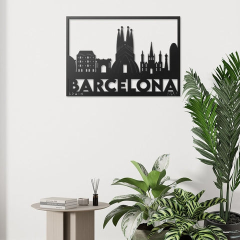 Barcelona City Metal Wall Art Decor