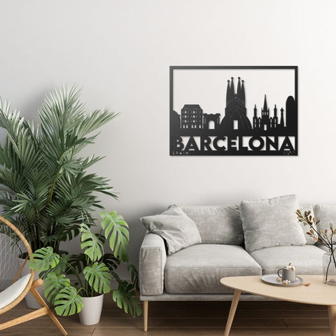 Barcelona City Metal Wall Art Decor