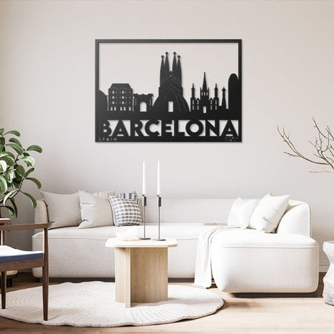 Barcelona City Metal Wall Art Decor