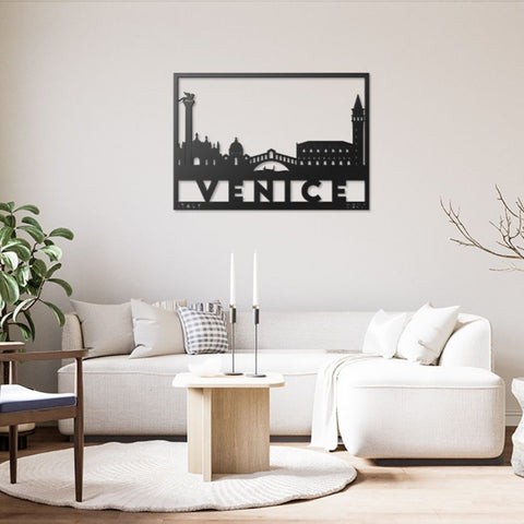 Venice City Silhouette Metal Wall Art Decor