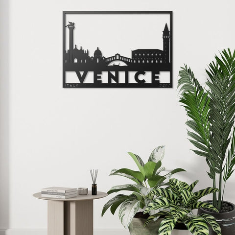 Venice City Silhouette Metal Wall Art Decor