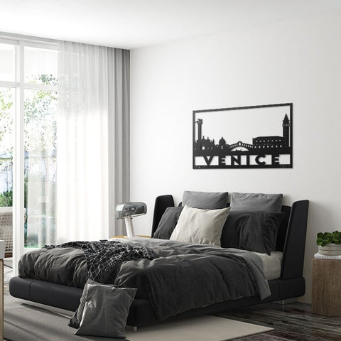 Venice City Silhouette Metal Wall Art Decor