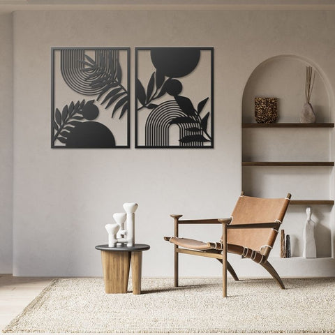 Bohemian Mid Century Modern Metal Wall Art Decor