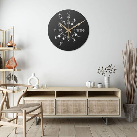 Black Metal Wall Clock