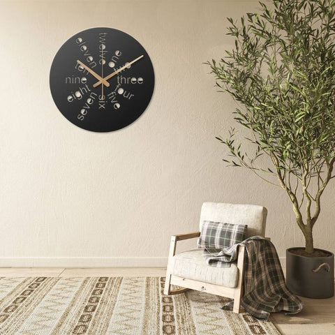 Black Metal Wall Clock